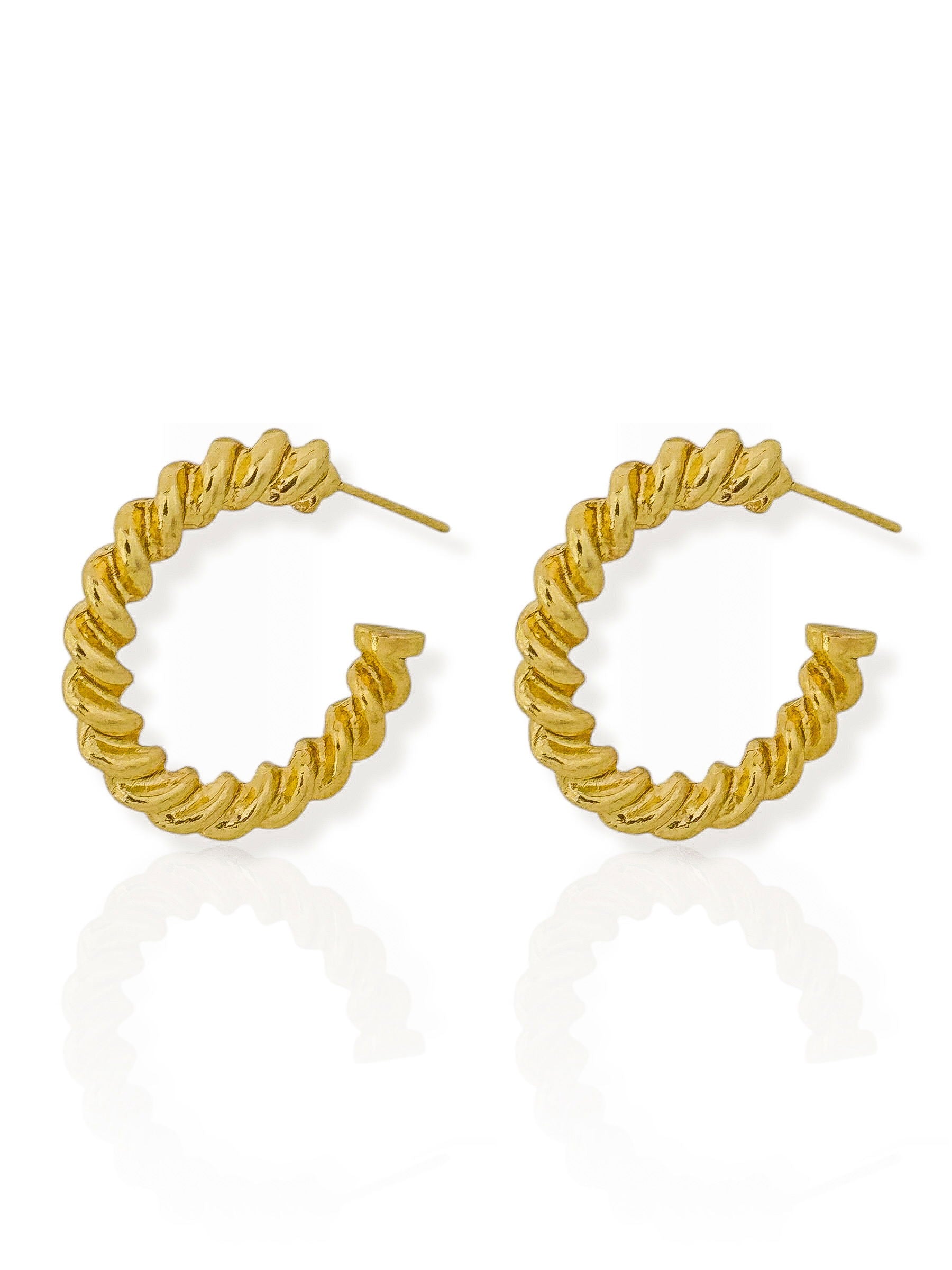 Brinco Folheado a Ouro 18k e Prata Argola Torcida