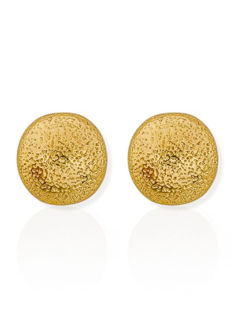 Brinco Folheado a Ouro 18k e Prata Circulo Martelado