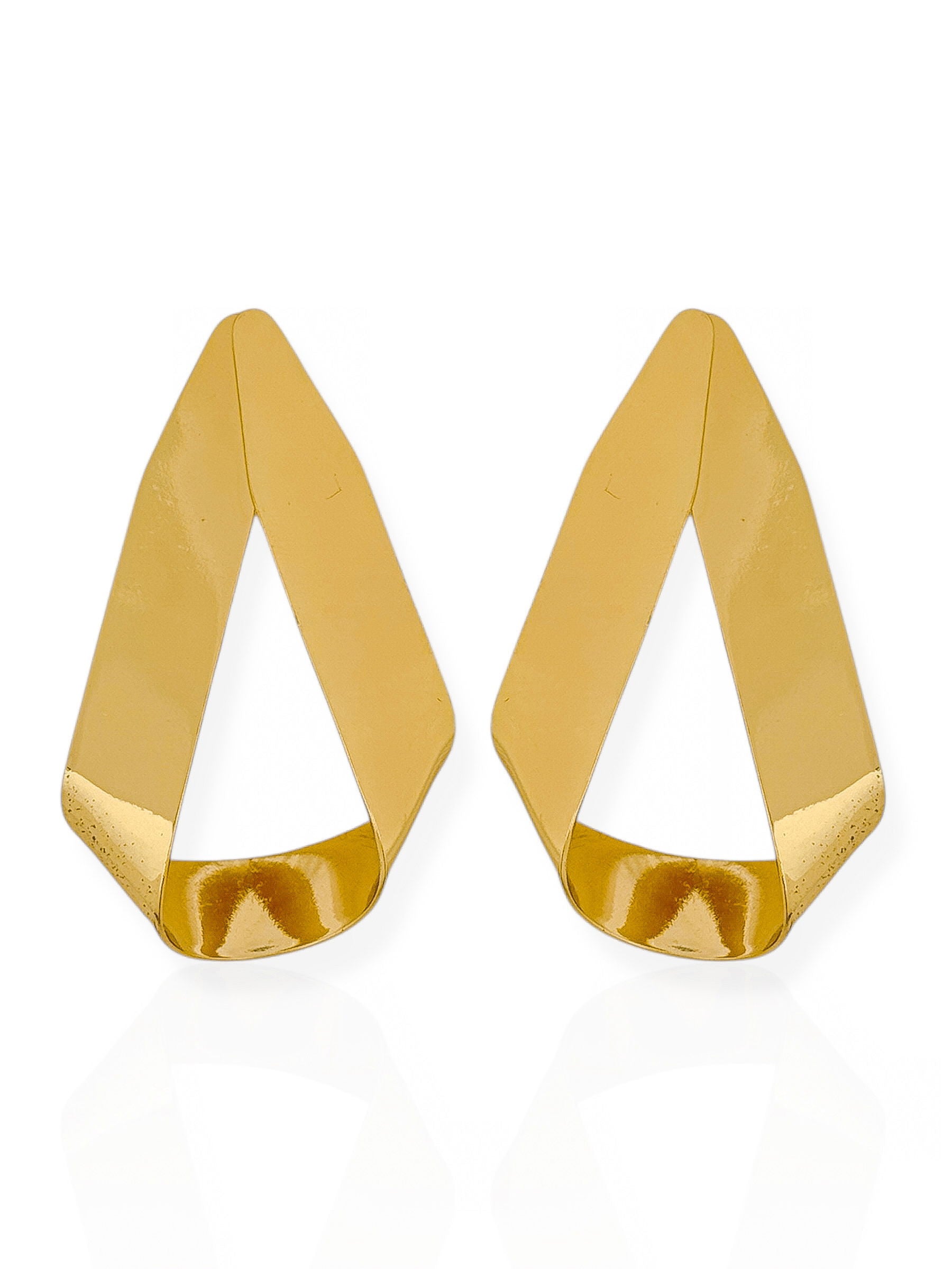 Brinco Folheado a Ouro 18k e Prata Design Moderno Liso