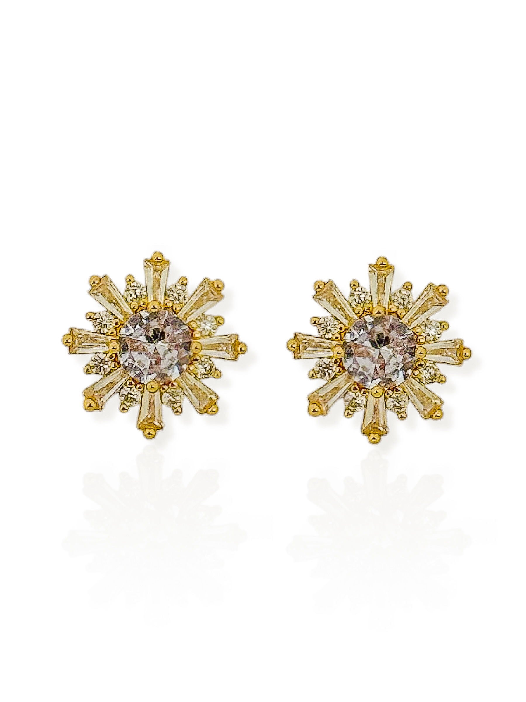 Brinco Folheado a Ouro 18k e Prata Estrela com Ponto de Luz