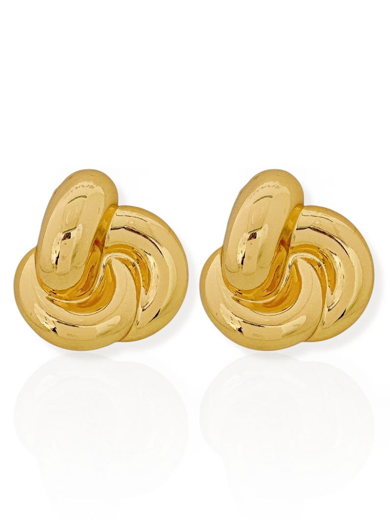 Brinco Folheado a Ouro 18k e Prata Fios Entrelaçados Maxi