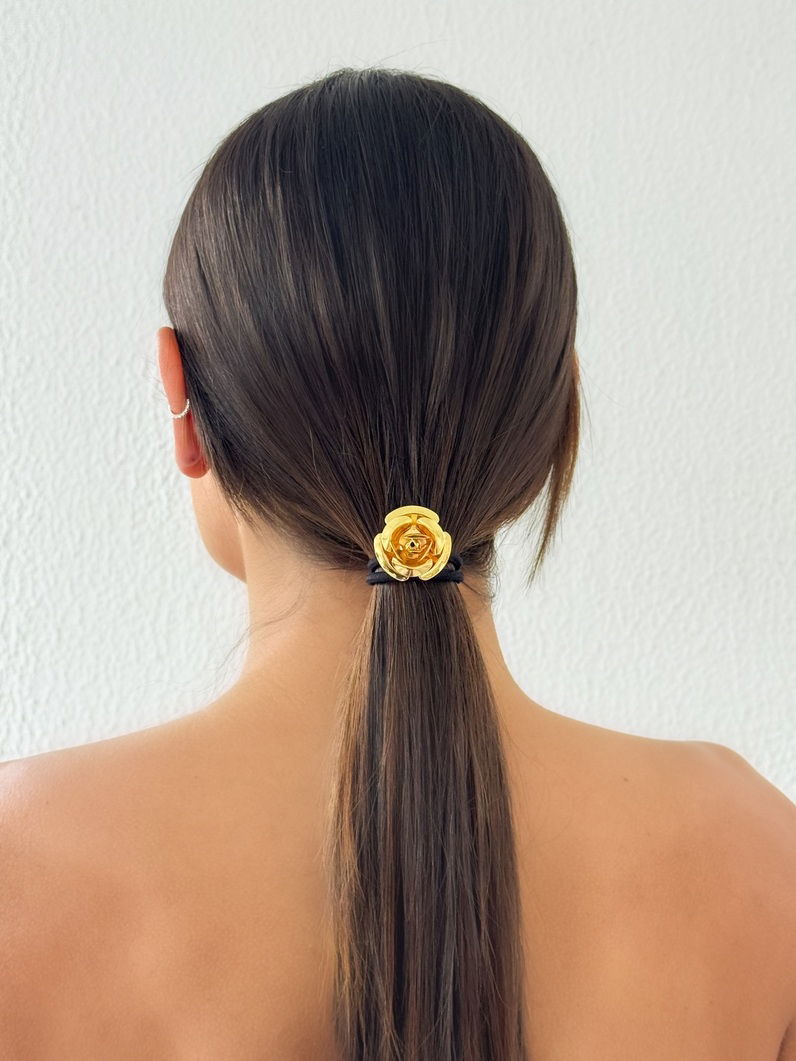 Kit Presilha Ouro 18k e Prata Com Botton e Flor