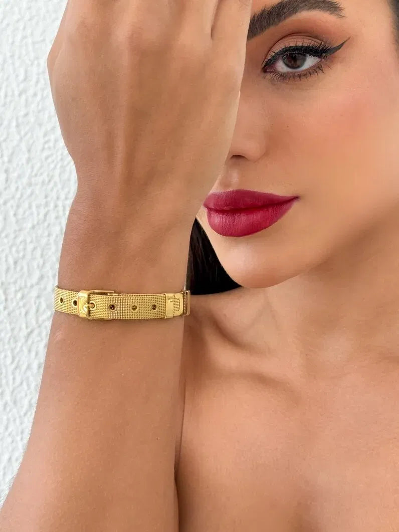 Pulseira Life Folheada a Ouro 18k e Prata Para Berloque / Charm