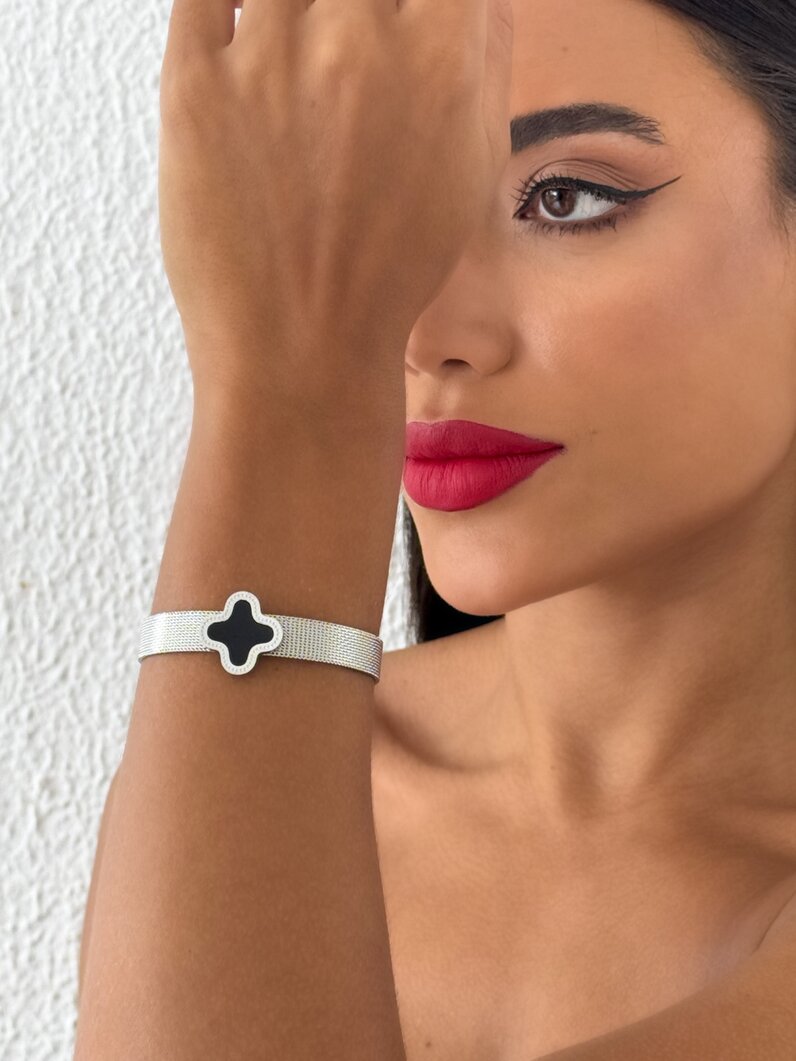 Pulseira Life Folheada a Prata Para Berloque / Charm Com Inspiração