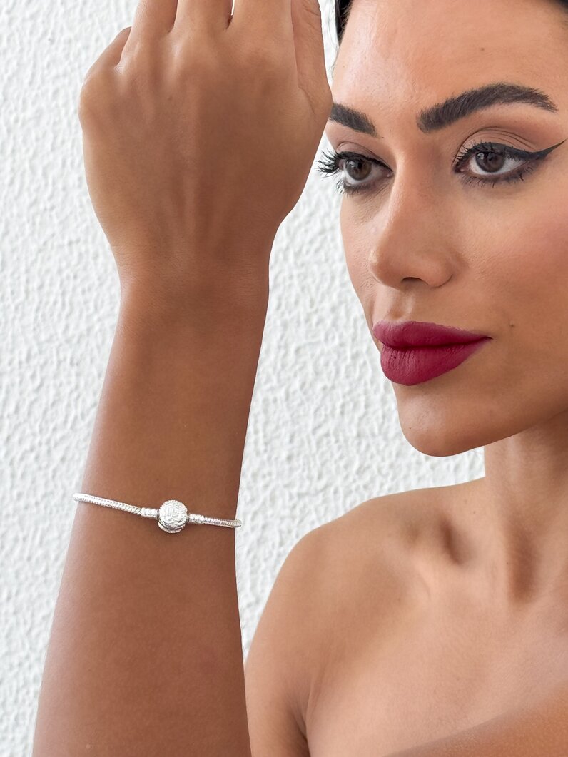 Pulseira Life Folheado a Prata 925 para Berloque e Charm