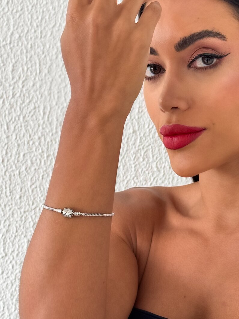 Pulseira Life Folheado a Prata 925 para Berloque e Charm Liso
